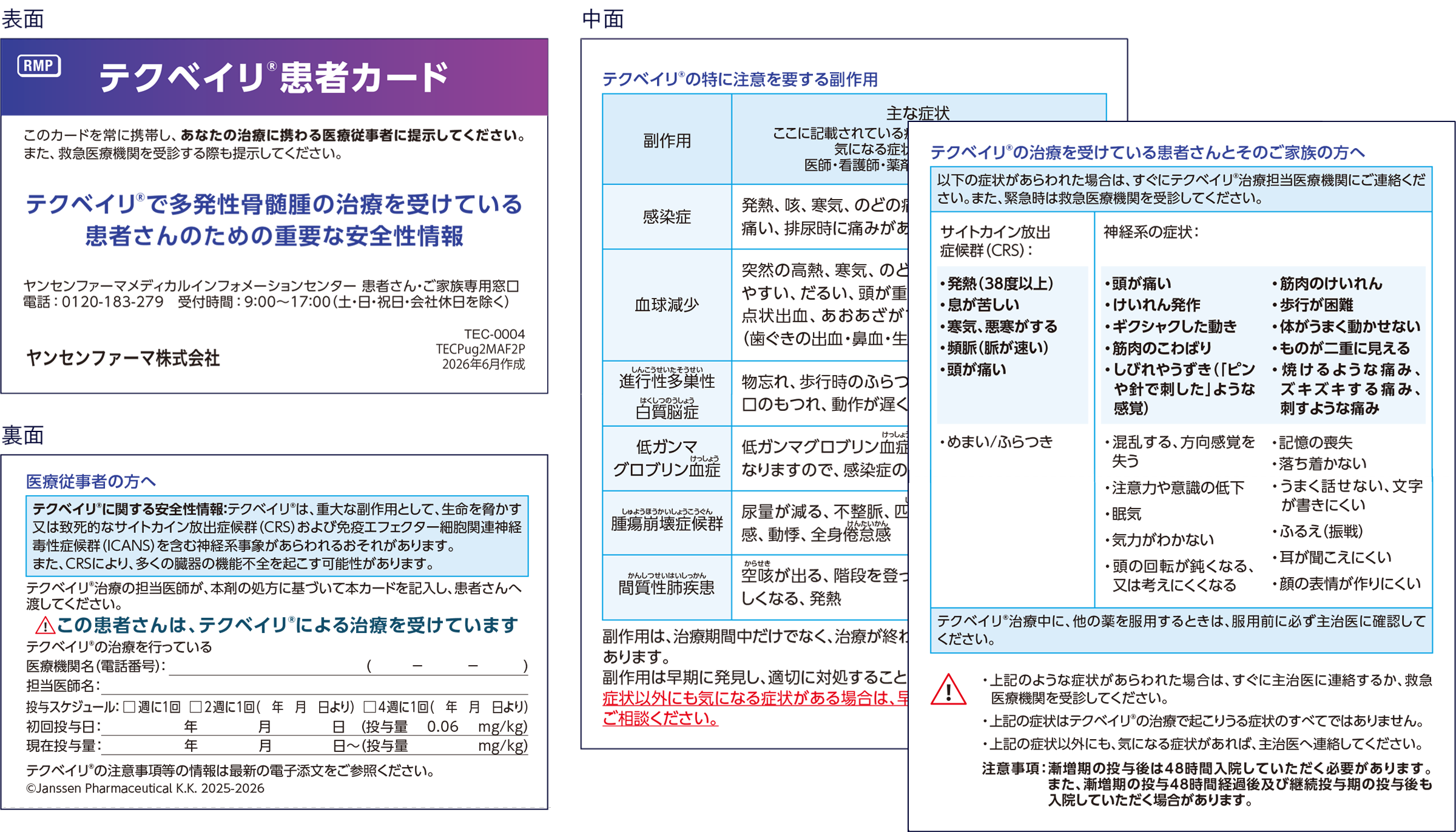 テクベイリ®患者カードのイメージ図